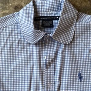 Short sleeve gingham blouse